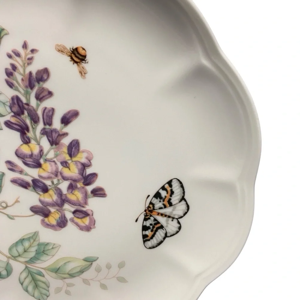 Butterfly Meadow Lenox Eastern Tailed Blue Butterfly Luncheon Plate Made In USA